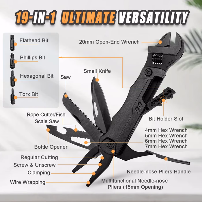 1_700x Uusi! Hanboost 19 In 1 Multitool Wrench with Wire Cutter for Outdoor Camping - Image 2
