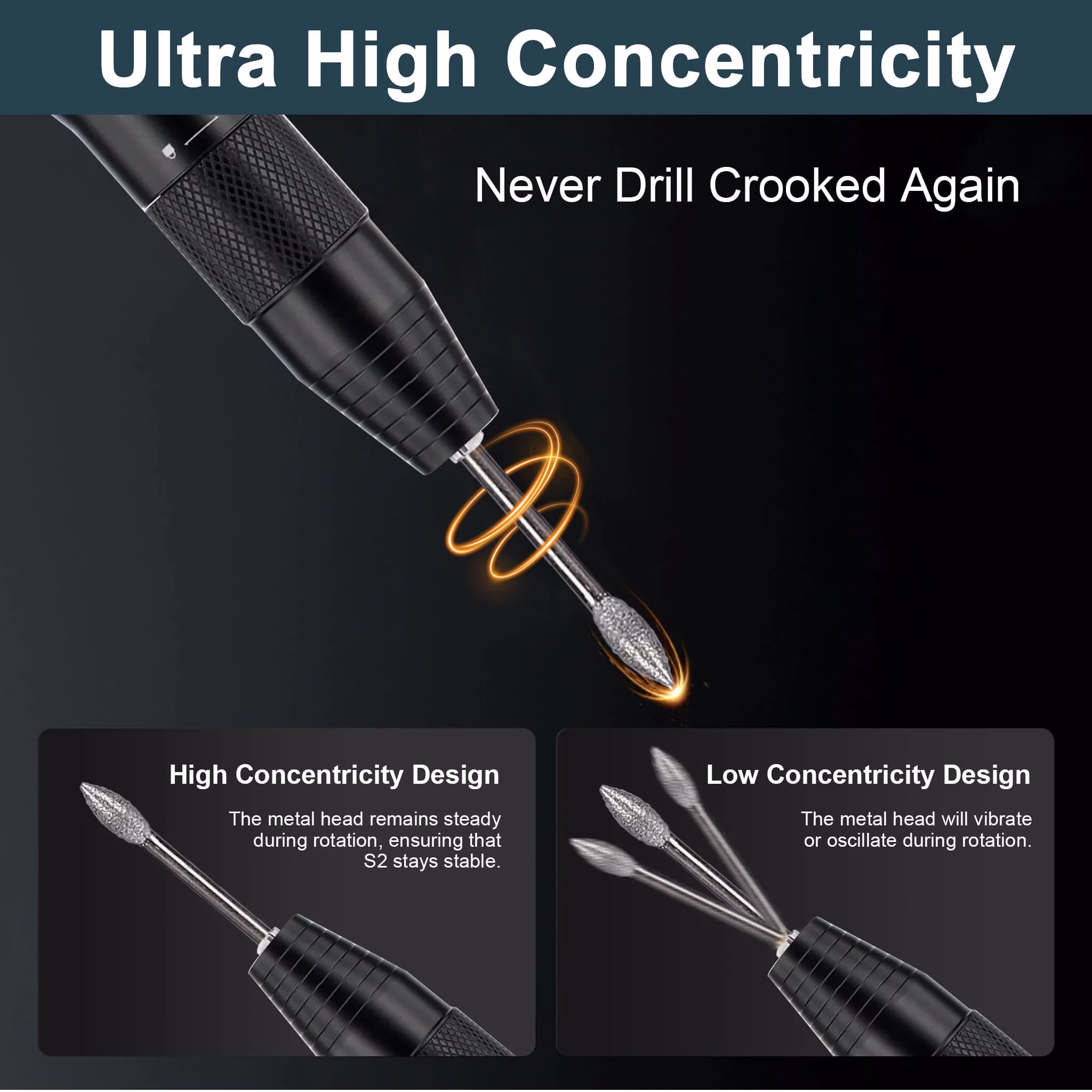 hanboot_s2_high_concentrictiy Uusi! Hanboost S2 Electric Cordless Rotary Tool Kits for DIY Maker & Craftsmen - Image 8