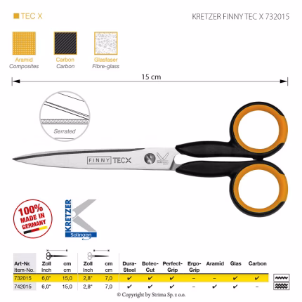 FINNY TEC-X Scissors hammasettu 6”/15 cm